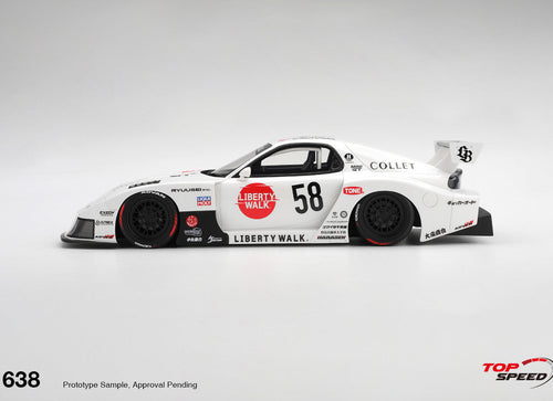 Load image into Gallery viewer, (Pre-order) Top Speed 1/18 MAZDA RX-7 LB-Hinomaru Diecast Model Car TS0638
