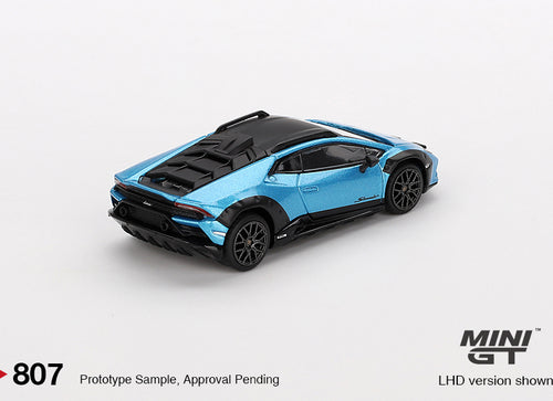 Load image into Gallery viewer, Mini GT #807 1/64 Lamborghini Huracán Sterrato Blu Aegir RHD Model
