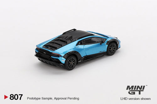 Load image into Gallery viewer, Mini GT #807 1/64 Lamborghini Huracán Sterrato Blu Aegir RHD Model
