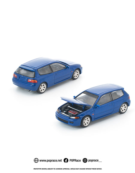 (Pre-order) POPRACE 1/64 HONDA CIVIC (EG6) CAPTIVA BLUE Model Car #PR640475