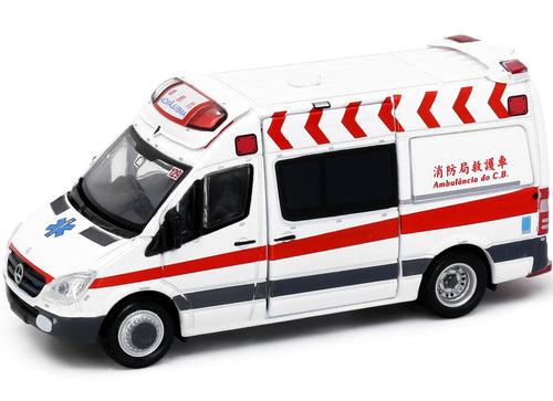 Load image into Gallery viewer, Tiny City Die-cast Model Car - Mercedes-Benz Sprinter Macau Ambulance (White)
