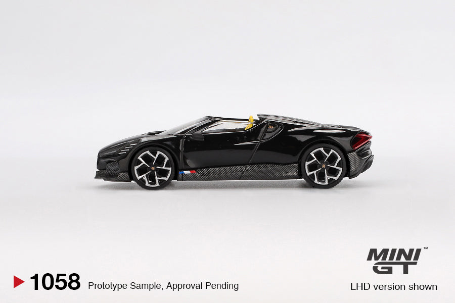 Mini GT #1058 Bugatti W16 Mistral Black Diecast Model Car