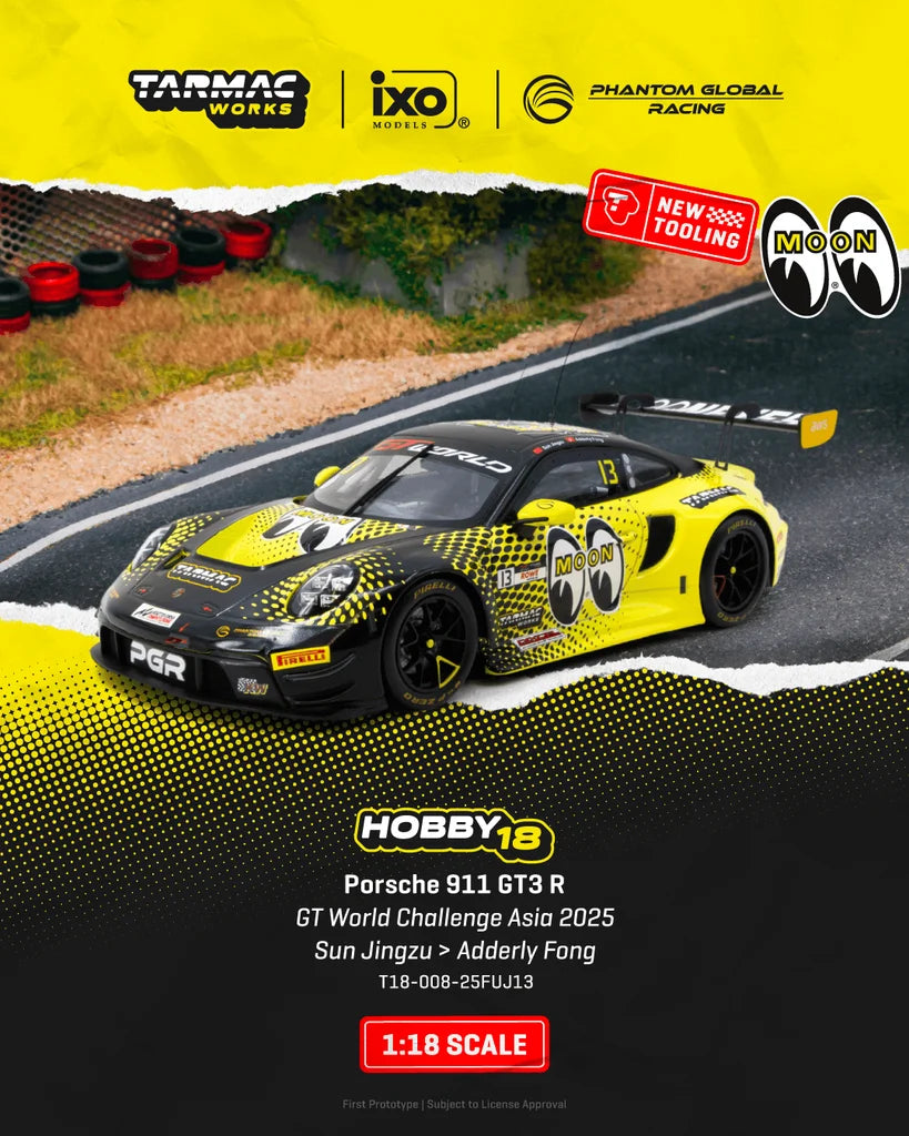 Tarmac Works 1/18 Porsche 911 GT3 R GT World Challenge Asia 2025