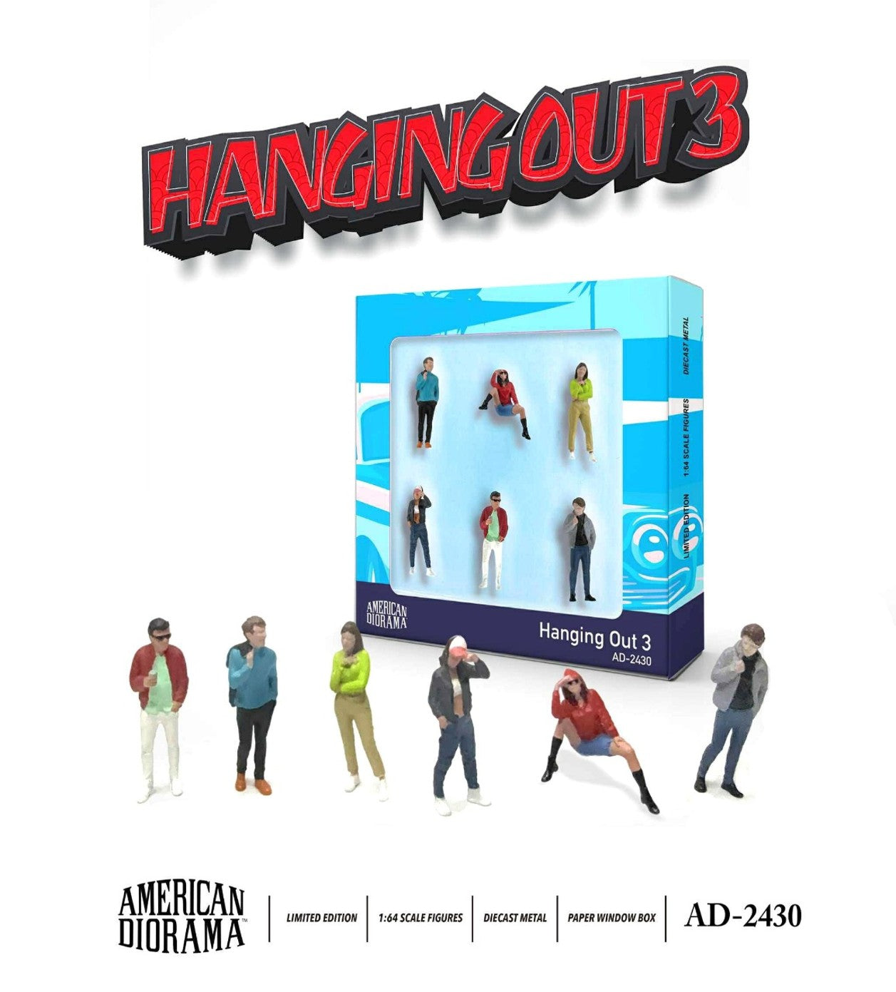 American Diorama 1:64 Figure Set: Hanging Out 3 Full Set #AD-2430