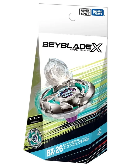 Load image into Gallery viewer, Takara Tomy Beyblade X Booster BX-26 Unicorn Sting 5-60GP
