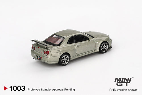Load image into Gallery viewer, Mini GT #1003 Nissan Skyline GT-R (R34) V-Spec II Nür Millenium Jade
