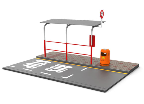 Load image into Gallery viewer, TINY Hong Kong City 1/18 S5 Bus Stop Diorama Set Full Metallic Accessories
