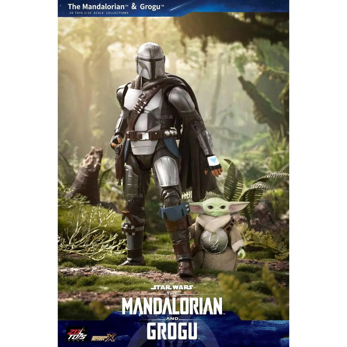 ZD Toys Star Wars Action Figures - The Mandalorian & Grugo Action Figure Set
