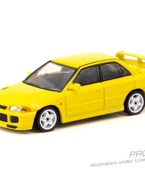 Load image into Gallery viewer, Tarmac Works 1/64 Mitsubishi Lancer GSR Evolution III Yellow Model
