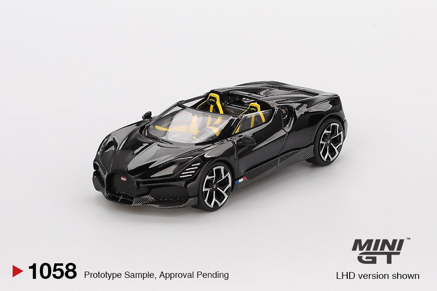Mini GT #1058 Bugatti W16 Mistral Black Diecast Model Car