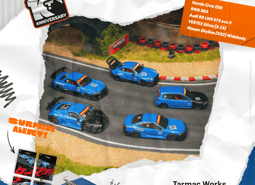 Load image into Gallery viewer, Tarmac Works 10th Anniversary Box Set 5 Model Cars+Trading Cards SET
