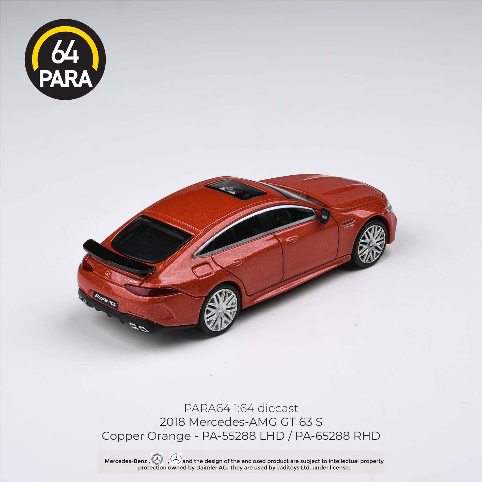PARA64 1/64 2018 Mercedes-AMG GT 63 S - Copper Orange (RHD) Model Car