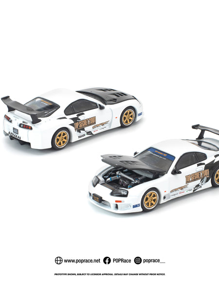 (Pre-order) POPRACE 1/64 TOP SECRET GT300 SUPRA WHITE Model Car #PR640364