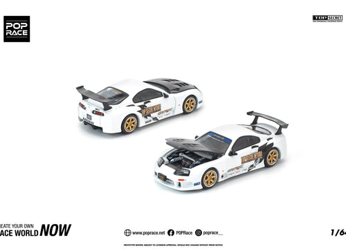 Load image into Gallery viewer, (Pre-order) POPRACE 1/64 TOP SECRET GT300 SUPRA WHITE Model Car #PR640364
