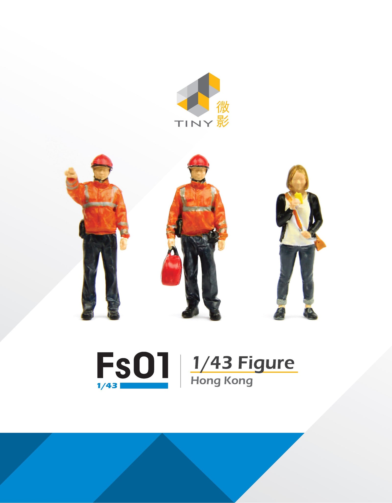 TINY City HK Scale 1/43 Figure Set 01 Firemen & Lemon Tea Girl Model Figure