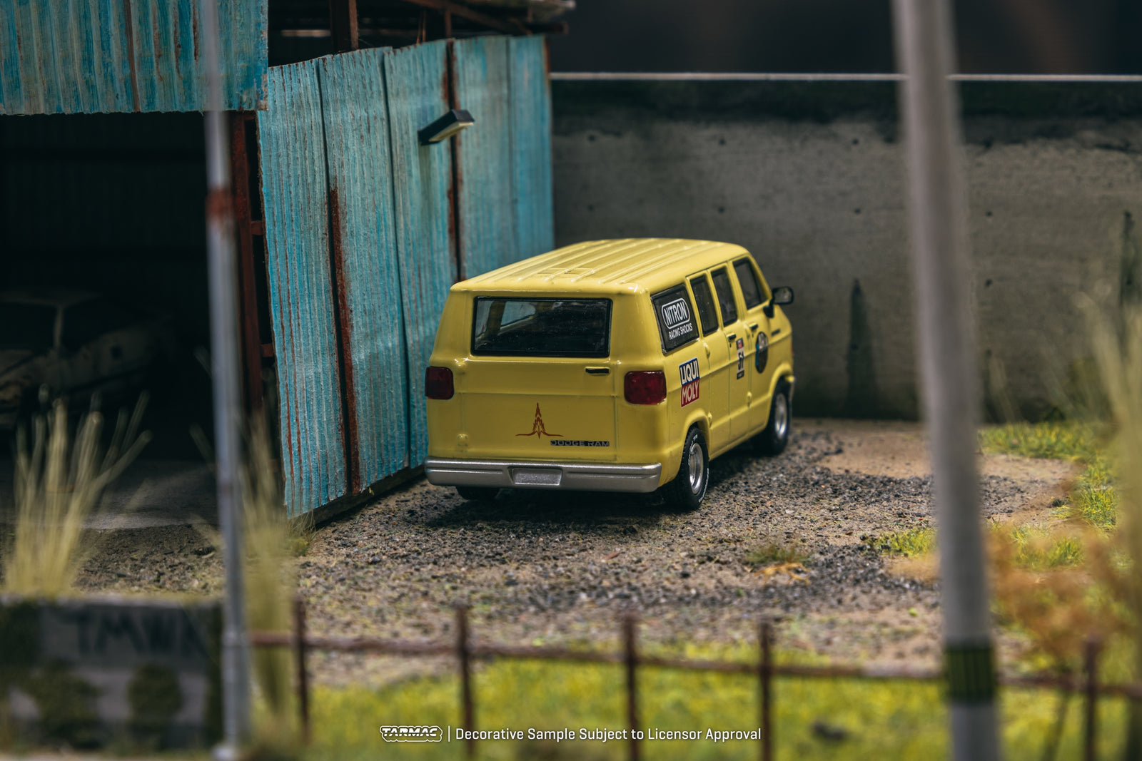 Tarmac Works 1/64 Dodge Van Yellow Diecast Model Car