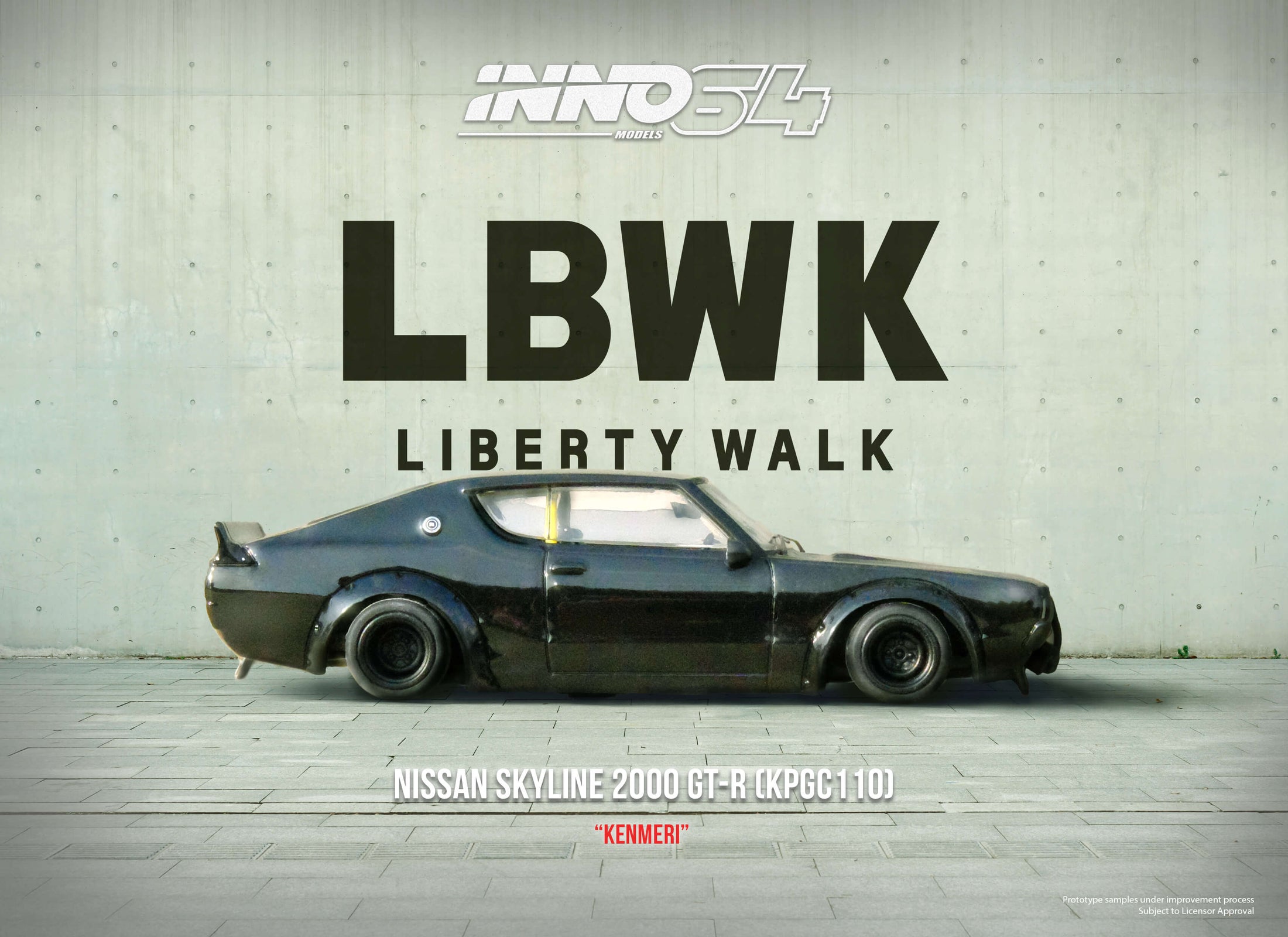 INNO64 MODEL 1/64 NISSAN SKYLINE 2000 GT-R (KPGC110) "KENMERI" Black