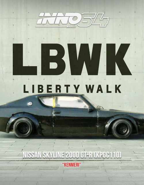 Load image into Gallery viewer, INNO64 MODEL 1/64 NISSAN SKYLINE 2000 GT-R (KPGC110) &quot;KENMERI&quot; Black

