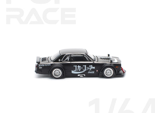 Load image into Gallery viewer, POP RACE 1/64 skyline GT-R drift hakosuka coca cola zero jp bk chrome
