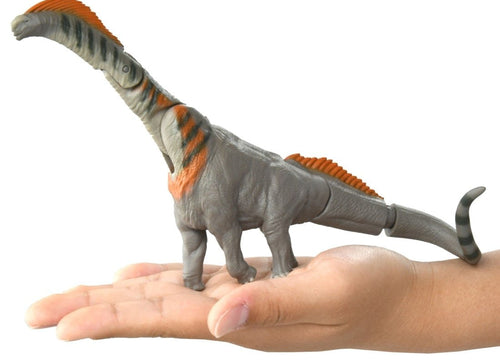 Load image into Gallery viewer, Takara Tomy Ania Jurassic World Titanosaurus Dinosaur Figure with Battle Card

