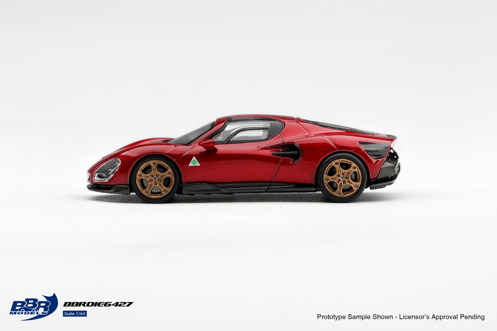 (Pre-order) BBR 1/64 Alfa Romeo 33 Stradale Rosso Villa d'Este Diecast Model Car