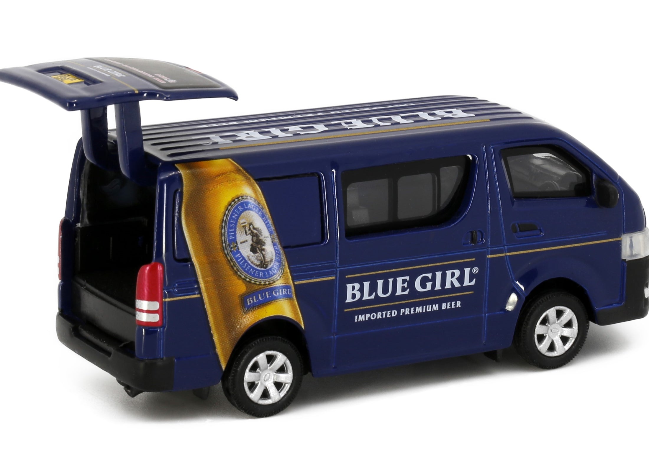 Tiny City Die-cast Model Car - Toyota Hiace BLUE GIRL BEER