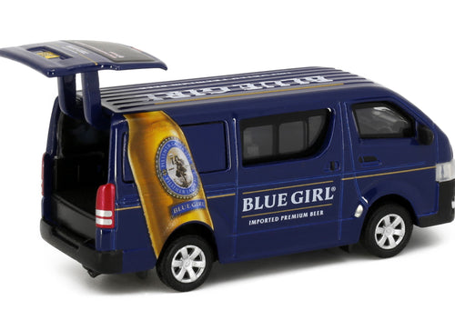 Load image into Gallery viewer, Tiny City Die-cast Model Car - Toyota Hiace BLUE GIRL BEER
