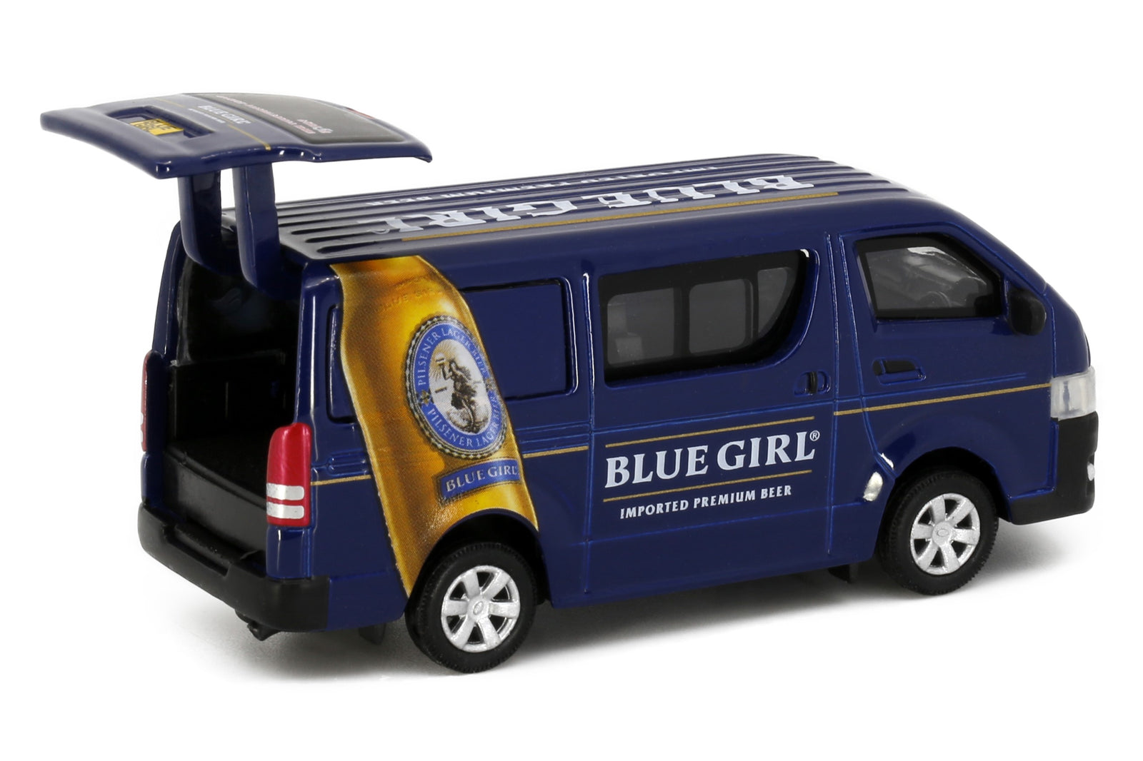 Tiny City Die-cast Model Car - Toyota Hiace BLUE GIRL BEER