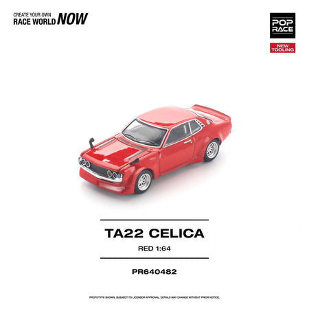 (Pre-order) POP RACE 1/64 TA22 CELICA RED Diecast Model Car #PR640482