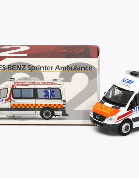 Tiny City SG2 Die-cast Model Car Mercedes-Benz Sprinter SCDF Ambulance (QX988Y)