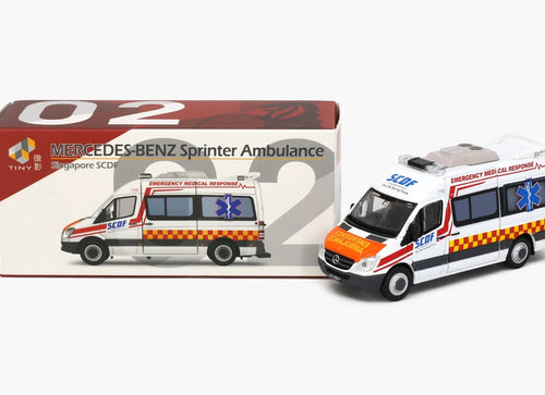Load image into Gallery viewer, Tiny City SG2 Die-cast Model Car Mercedes-Benz Sprinter SCDF Ambulance (QX988Y)
