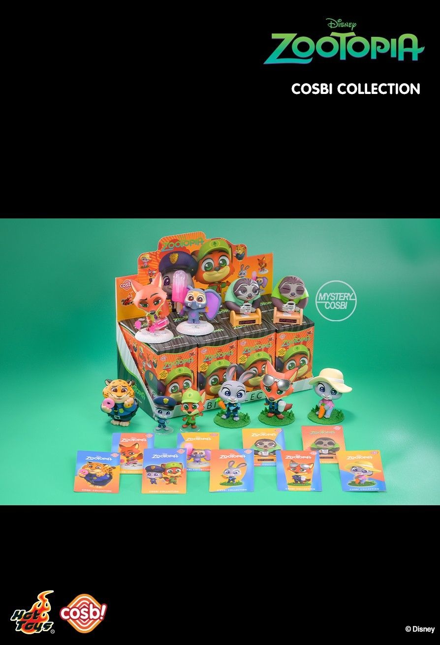 Hot Toys Zootopia Cosbi Collection Bobble-Head Figure Set (Full box set of 8)