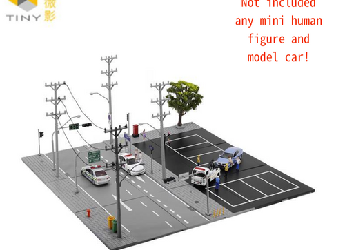 Load image into Gallery viewer, TINY City scale 1:64 Street Diorama Painted Model - S1 Thailand Road Set

