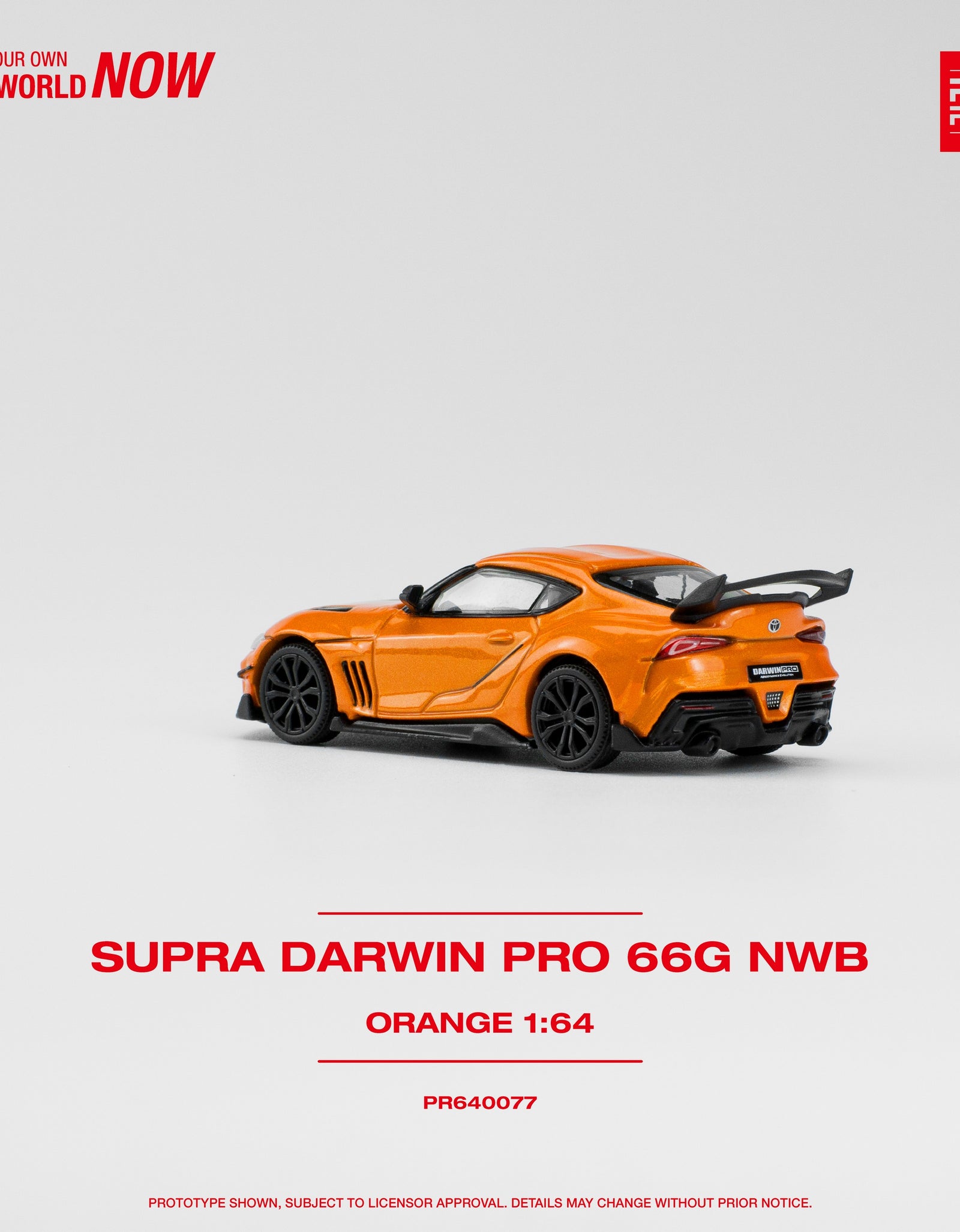 POPRACE 1/64 DARWIN PRO 66G NWB SUPRA ORANGE Diecast Model Car