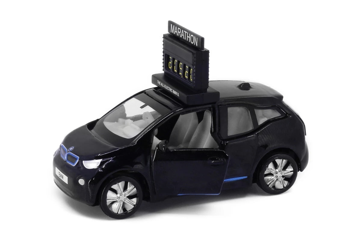 Tiny City Die-cast Model Car 1/64 - BMW i3 Marathon Clock Car (Fluid Black)