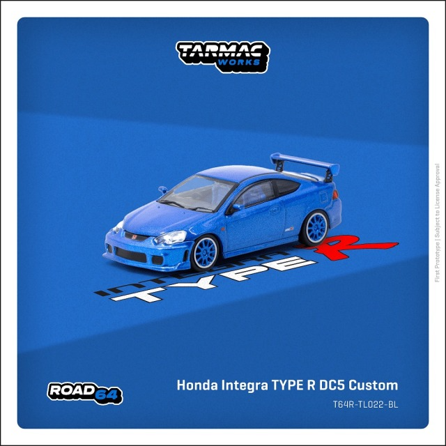 Tarmac Works Honda Integra TYPE R DC5 Custom Blue Metallic Model Car