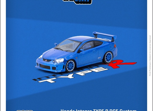 Load image into Gallery viewer, Tarmac Works Honda Integra TYPE R DC5 Custom Blue Metallic Model Car
