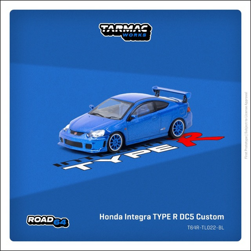 Load image into Gallery viewer, Tarmac Works Honda Integra TYPE R DC5 Custom Blue Metallic Model Car
