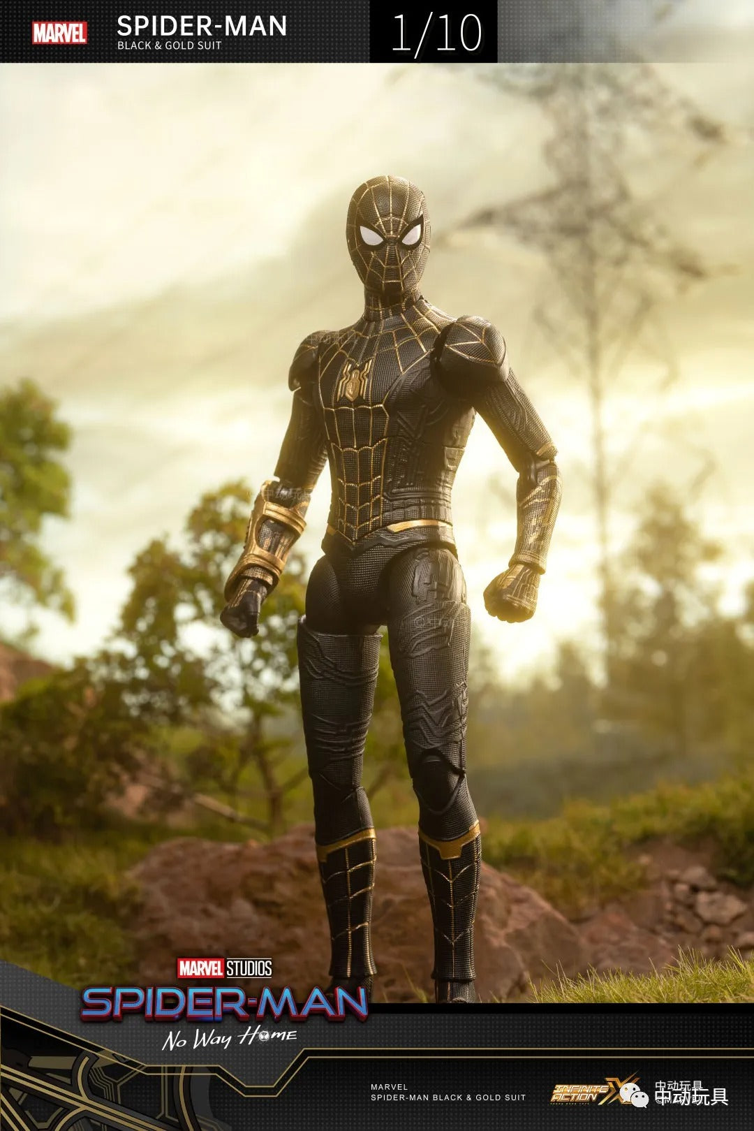 ZD Toys Marvel Avengers 1/10 Spiderman Black Gold Suit No Way Home Action Figure