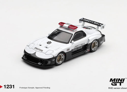 Load image into Gallery viewer, (Pre-order) Mini GT #1231 MAZDA RX-7 LB-Super Silhouette Police Diecast Model

