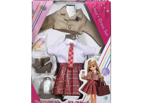 Load image into Gallery viewer, Takara Tomy Clothes Licca Hair Extensions Licca-chan Dress Set After School
