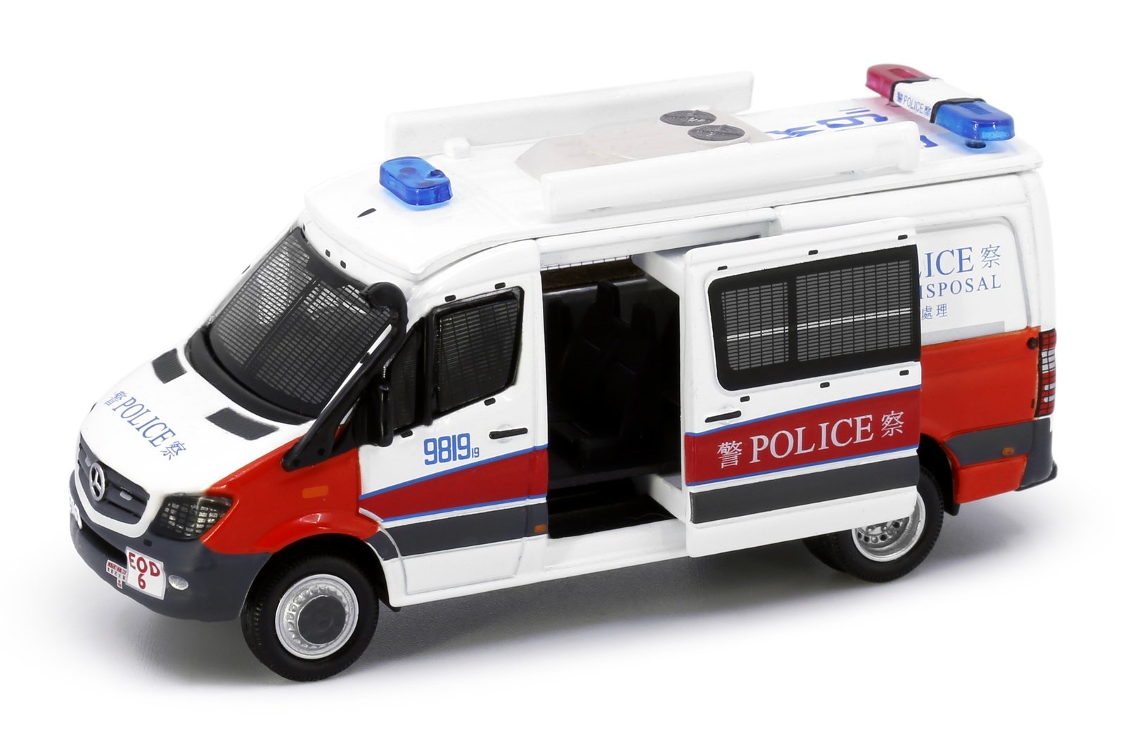 Tiny City 132 Die-cast Model Car - MERCEDES-BENZ Sprinter FL EOD (Red White)
