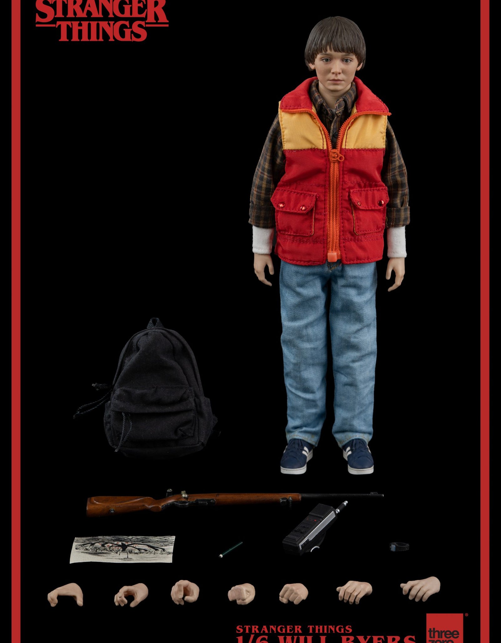 Threezero Stranger Things 1/6 Will Byers Action Figure Set with accessories