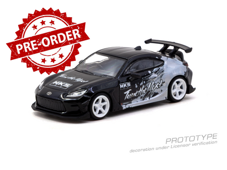 (Pre-order) Tarmac Works 1/64 HKS Toyota GR86 Black Global64 Diecast Model Car