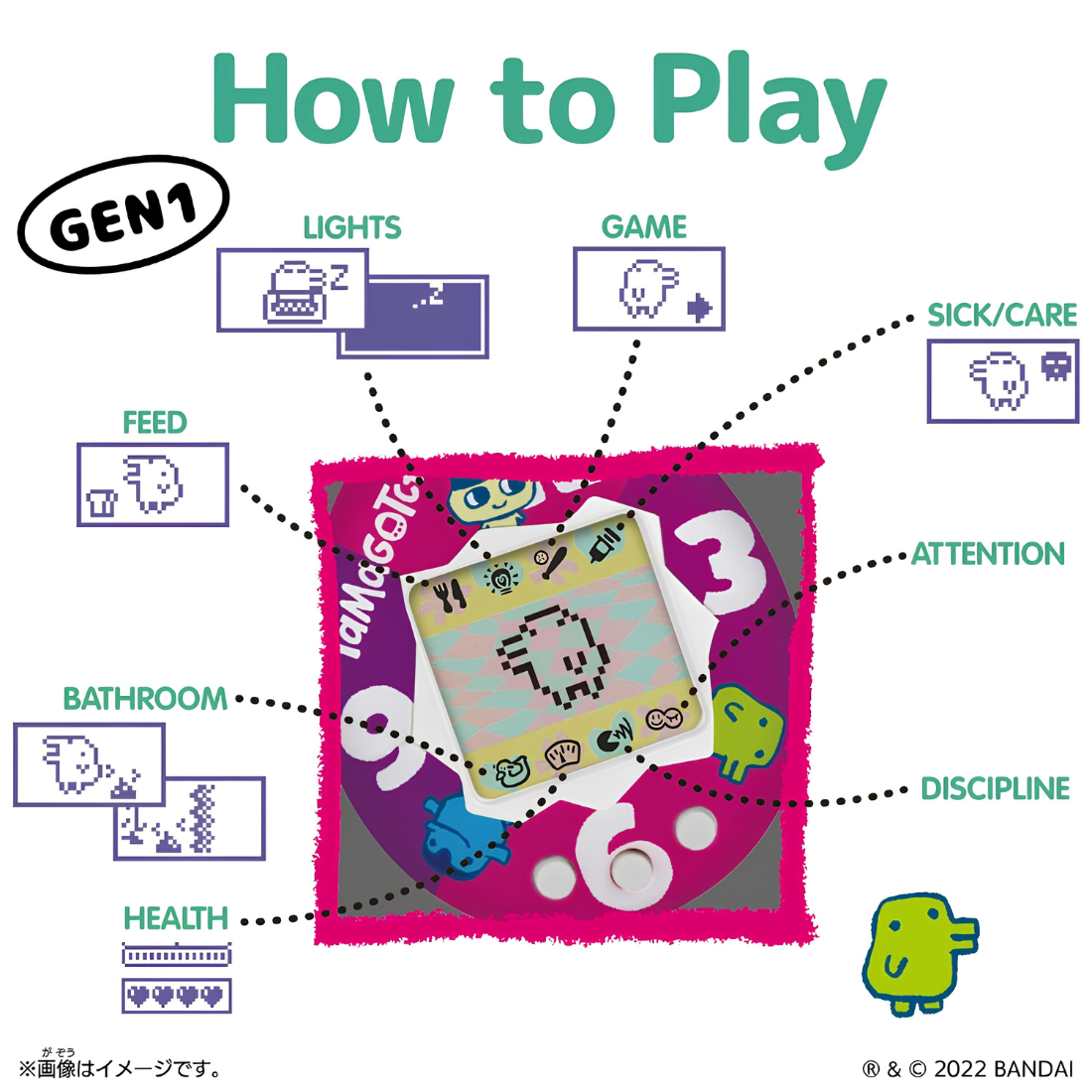 Bandai - Tamagotchi (GEN1) Virtual Pet / Electronic Digital Toy