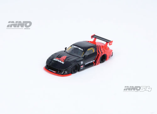 Load image into Gallery viewer, INNO64 1/64 LBWK Mazda rx7 (fd3s) lb-super silhouette "advan livery"
