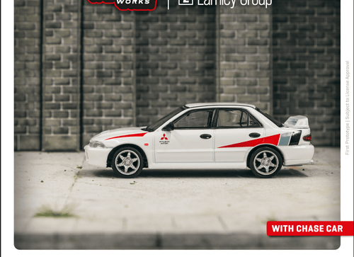 Load image into Gallery viewer, Tarmac Works 1/64 Mitsubishi Lancer RS Evolution White Lamley Model

