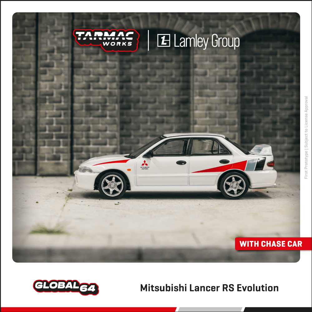 Tarmac Works 1/64 Mitsubishi Lancer RS Evolution White Lamley Model
