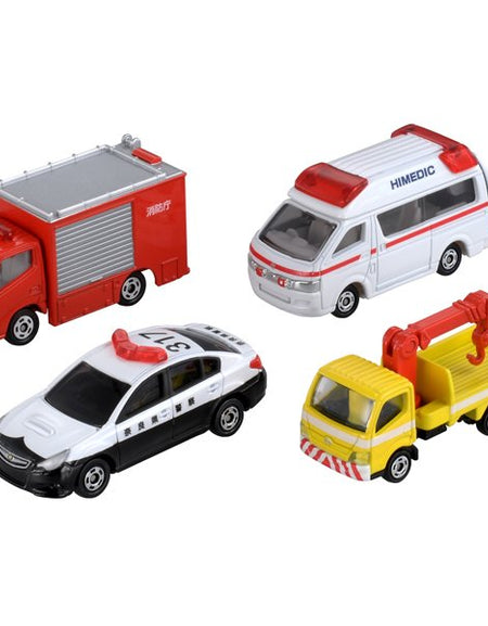 Takara Tomy Tomica Gift Emergency Vehicle Set 5 4X 7CM Diecast Toy Car Japan