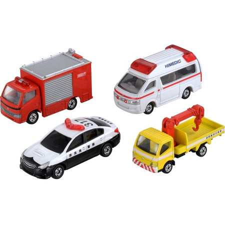 Takara Tomy Tomica Gift Emergency Vehicle Set 5 4X 7CM Diecast Toy Car Japan